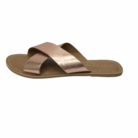 Coconuts Pebble Slides Sandals Rose Gold Size 8 - Picture 4 of 7